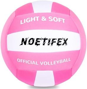 Noetifex Soft Volleyball-Super Soft Fabric Light Volleyball for Indoor Practice Safe and Quiet Kids Youth Beginners House Yard Training Practice Games(Deflated)