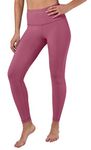 90 Degree by Reflex High Waist Squat Proof Ankle Length Interlink Leggings - Coral Berry - Large