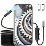 Dual Lens Endoscope Camera with Light, Teslong 1080P HD USB-C Borescope Inspection Cam with 8+1 LEDs, 16.5FT Flexible Snake Scope Probe, Fiber Optic Camera Compatible with iPhone 15, Android Phone