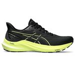 ASICS Men's GT-2000 12 Running Shoes, Black/Glow Yellow, 9 UK