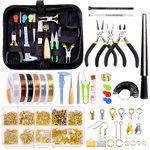 GLARKS 950Pcs Jewelry Making Supplies Kit with Jewelry Making Tools, Jewelry Pliers, Beading Wires, Jewelry Findings and Measuring Tools for DIY Earring Necklace Craft Jewelry Repair (937pcs)