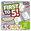 Skillmatics First to 5 – Board & Card Category Game with a Twist