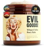 EVIL GOODS Whipped Beef Tallow and Manuka Honey Balm, 4oz, Unscented, Grass Fed Grass Finished Organic Face Cream, Moisturizer, Body Lotion, Skin Care and Lip Balm