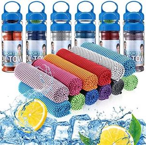 12 Pack 32 x 12 in Cooling Towels Bulk for Neck and Face Microfiber Ice Towel Sweat Towels Breathable Soft Chilly Towel Portable Cool Neck Rags for Yoga Sport Gym Workout Fitness (Mixed Colors)