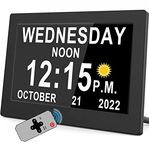 Véfaîî Newest,Dementia Clock 2.0 with Auto DST, 20 Custom Reminders, Day Clock with Sun/Moon Icons for Memory Loss, Alzheimer's, 7" with Remote & HD Picture Frame