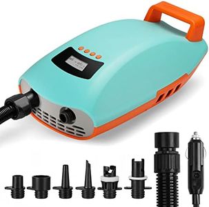 Swonder SUP Pumpe, Seawolf 20 PSI Hochdruck-Luftpumpe, 30% schnellerer Inflator mit intelligenter zweistufiger und automatischer Abschaltung, für SUP-Kajaks, Zelte, Schleppschlauch (Cyan/Mandarine)