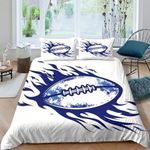 QINGTIANFC American Football Cover Set Bedspread 3D Design Girls Rugby Bedspread Soft Microfiber Pillowcases Cosy King（220x240cm）