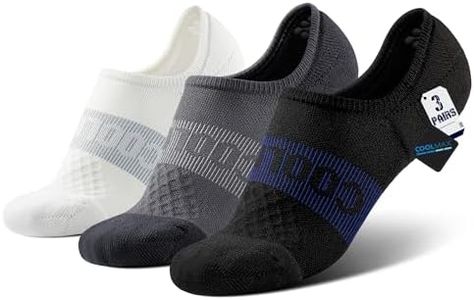 BRISIRA Bamboo Viscose Compression Mens No Show Socks Non Slip Running Athletic Cushion Moisture Wicking Low Cut