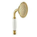 Winskybath Big Size 108MM Gold Brass Shower Head Traditional Victorian Style Handheld Shower Sprayer