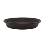 The HC Companies 21 Inch Round Plastic Classic Plant Saucer - Indoor Outdoor Plant Trays for Pots - 21"x21"x3.63" Black