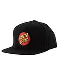 SANTA CRUZ Mid Profile Snapback Baseball Hat Classic Dot Skate Hat, Black, One Size