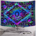 Addfashions Tapestry Wall Hanging Celestial 51"x 59" Sun Trippy Mandala Tapestry Wall Tapestry for Bedroom Abstract Art Home Decoration