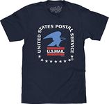 Tee Luv Men's U.S. Mail USPS Shirt - United States Postal Service Eagle T-Shirt (Navy) (L)