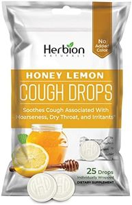 Herbion Naturals Cough Drops with Honey Lemon Flavor 25Ct Pouch Oral Anesthetic Relieves Cough Soothes Sore Throat, Dry & Mouth Bronchial Irritation