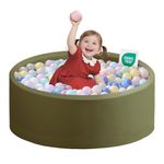 Ball Pit for Toddlers 1-3 Memory Foam Ball Pits 31.5''x11.8'' Baby Ball Pit Indoor Game Round Play Ball Pool For Children for Girls and Boys (Sage green, NO Balls)