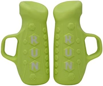 Running Pods Ultra-Dense Metal Alloy Hand Weights With Anti-Slip Finger Loop Set of 2 for Running, Outdoor Training for Kids, and Teens - 1.0 lbs (1.0 lbs, Pair - Lime Green)