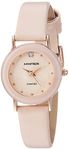 Armitron Women's 75/2447 Diamond-Accented Leather Strap Watch, Blush Pink/Rose Gold, 40mm, Japanese