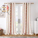 Story@Home Long Door Curtains 9 Feet Set of 4 100% Cotton, Abstract Print Bohemian Long Door Curtains for Living Room, Bedroom, 116 x 275 cm, White | Orange, Perfect for Festive Gifting