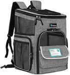 PetAmi Pet Carrier Backpack for Small Cats, Dogs, Puppies | Ventilated Structured Frame, 4 Way Entry, Safety and Soft Cushion Back Support | Collapsible for Travel, Hiking, Outdoor (Heather Gray)