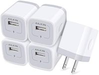 AILKIN USB Charger Wall Plug, [5Pac