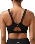 RUNNING GIRL Black Sports Bra, Molded Cup Running Sports Bras for Women High Support Workout Crop Top(3026Black_L)