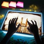 Odoorgames Sand Painting Light Box - 16" - Light Table for Kids (Blue)