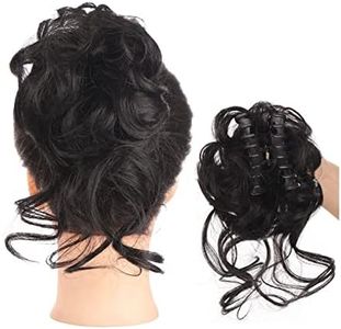 Claw Clip Messy Bun Hair Messy Curly Hair Bun Hair Scrunchies Extension 1PCS Synthetic Curly Wavy Hairpieces Claw Clip in Dish Hair Claw Bun Chignon for Women Tousled Messy Bun Hairpiece (Color : SW2