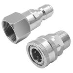 Pressure Washer Adapter Set, Swivel Fittings, M22 14mm to 3/8 Inch Quick Connect, Stainless Steel Quick Disconnect Swivel for Power Washer Hose, 5000 PSI