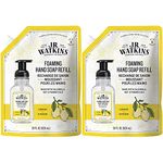 JR Watkins Foaming Hand Soap Refill Pouch, Lemon, 2 Pack, Scented Foam Handsoap for Bathroom or Kitchen, USA Made and Cruelty Free, 28 fl oz