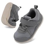 JOINFREE Baby Girls Walking Shoes Baby Boys Sneakers Non-Slip Toddlers Girls Boys Sneakers Grey 6-12 Month