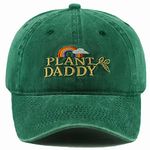 Green Dad Hat Men Women Embroidered Baseball Cap Low Profile Father's Day Snapback Hat Vintage Adjustable Washed Unisex, Plant Daddy, One Size