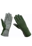 Nomex Flight Gloves - Aviation Flyer Gloves (Green, Small)