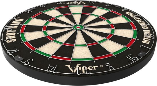 Viper Shot King Steel Tip Dartboard – Regulation Size, Staple-Free Bullseye