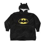 Fabric Flavours Batman Adult Blanket Hoodie Winter Warm Oversized Comfortable Fashion Casual Soft Comfy Loose Sweater Top Sweatshirt Hoodies Jacket Hooded for Men Black