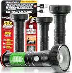 Bell+Howell Taclight Max 3 PC LED Flashlight Pack, Rechargeable Flashlight High Lumens/Bright Flashlight for Emergencies + Camping, Tactical Flashlights Small, Waterproof Flash Light AS SEEN ON TV