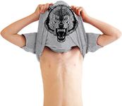 Youth Ask Me About My Wolf Awesome Flip Shirt for Kids Funny T Shirts Animal T Shirt for Kids Funny Flip T Shirt Novelty T Shirts for Kids Light Grey S