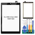 for ONN 8 Gen 2022 100071483 Screen Replacement for ONN 100071483 8" Tablet Digitizer Replacement 100071483 Touch Screen Replacement 8 Gen 2022 Sensor Black(No LCD Display)