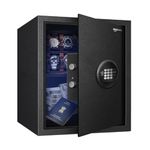 Amazon Basics 40 Litres Digital Safes for Home & Office - Digital Lock 2-in-1 unlocking | locker safe with Motorized Door Locking Mechanism | Size : 42 H x 35 W x 42 D(cm) | Black | Weight: 16 Kgs