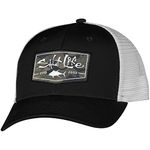 Salt Life Men's Aqua Badge Hat, Black, One Size