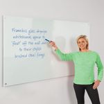Large Magnetic Glass Whiteboard, 100 x 200 cm, Prestige Frameless Smooth Surface with Steel Backing, 8 Sizes to Choose from - Office, Training & Education, Estates & Facilities