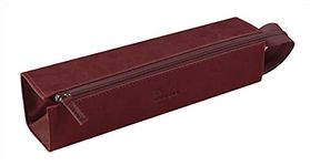 RHODIA 319027C - Pencil case Rhodiarama Burgundy - 23x5x5 cm - Flat opening for use as a pencil box - Faux leather - Storage for pens, pencils, markers, small supplies