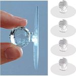 Qolixs Cabinet Drawer Pull Knobs-Self Adhesive Clear Polished Acrylic Crystal Shaped Pulls Handles Knobs For Wardrobe Kitchen Cupboard Bathroom Dresser Furniture Door Window Pack Of 04.