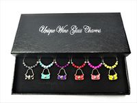 Libby's Market Place Handbag Wine Glass Charms with Gift Box