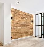 Wall Cladding Made of Reclaimed Wood, Natural Vintage Wood Wall Panels, Model "Amber", Wooden Wall Design (1 m2)