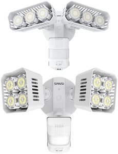 SANSI 38W 5000LM 36W 3600LM Motion Sensor Outdoor Lights, Flood Lights Outdoor Detector with 4 Mode Adjustable, 5000K Dusk to Dawn, IP65 Waterproof, Motion Sensor Light for Garage, Yard, Porch (White)