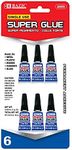BAZIC Products Single Use Super Glue – Mini Small Tube for Crafting, Fabric, Ceramics, Plastic & DIY Repairs, Fast-Drying Clear Glue for Home, School & Office, 6/Pack, 24-Packs
