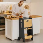 COSYLAND Toddler Standing Tower Adjustable Height - Super Stable Toddler Kitchen Stool Helper - 3 Levels Adjustable Wooden Toddler Kitchen Stool (Natural & Black)