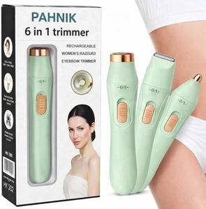 PAHNIK 6-in-1 Women’s Trimmer for Bikini, Face & Body Hair Removal – USB Rechargeable, Waterproof, 90 Min Runtime, Painless Facial & Body Hair Remover for Underarms, Upper Lip & Sensitive Areas (Mint Green)