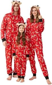 Zuafy Christmas One Piece for Family Zipper Soft Matching Long Sleeves Clothes Elk