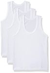 LYKOR White Cotton Vest for Boys (Pack of 3) (0-6 Months)